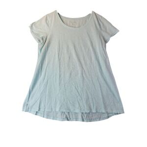Lilly Pulitzer Womens L Blue Pima Cotton Scoop Neck Tee Soft‎ Casual Top